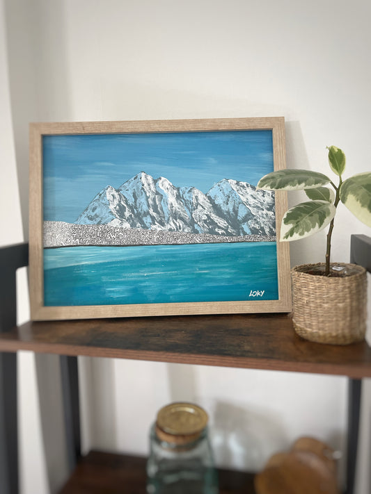 "Jusqu'aux rochers" 30x40 cm