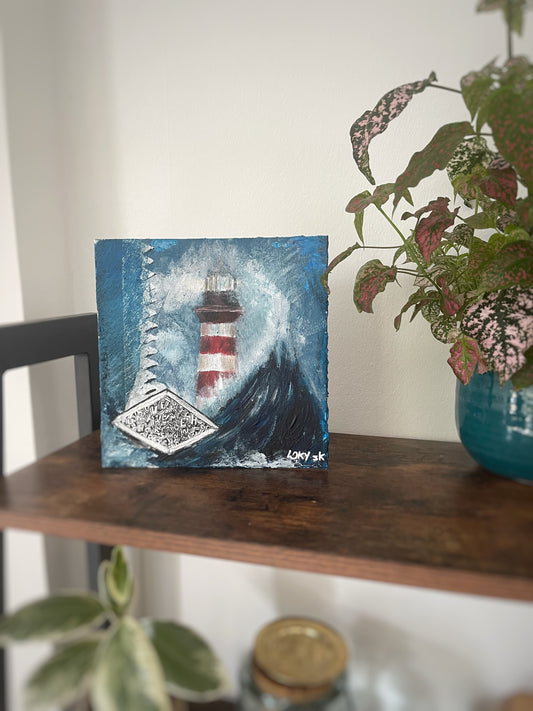 "Le petit phare" 20x20 cm